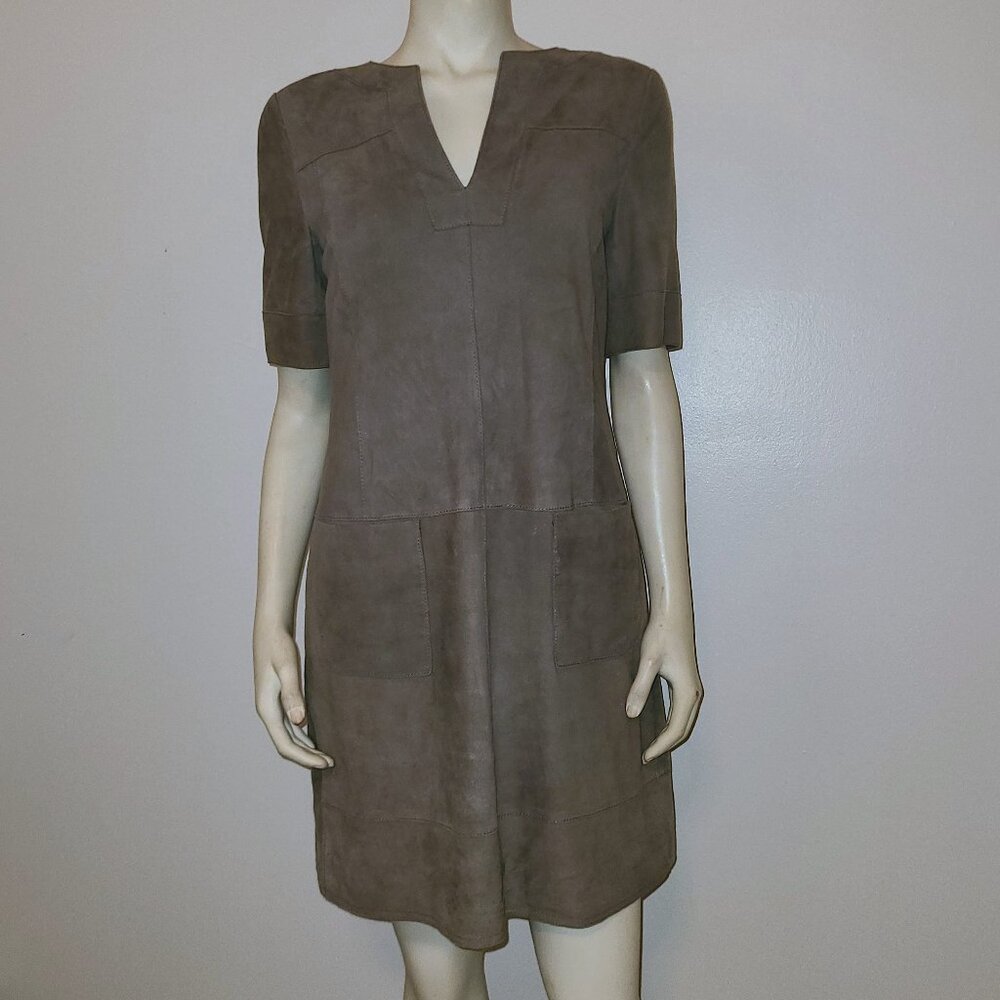 W BY WORTH Suede/Leather Shift Dress, Size 6